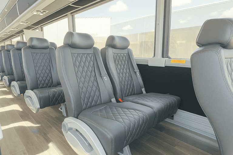 interior of Coach Bus Sparks charter bus