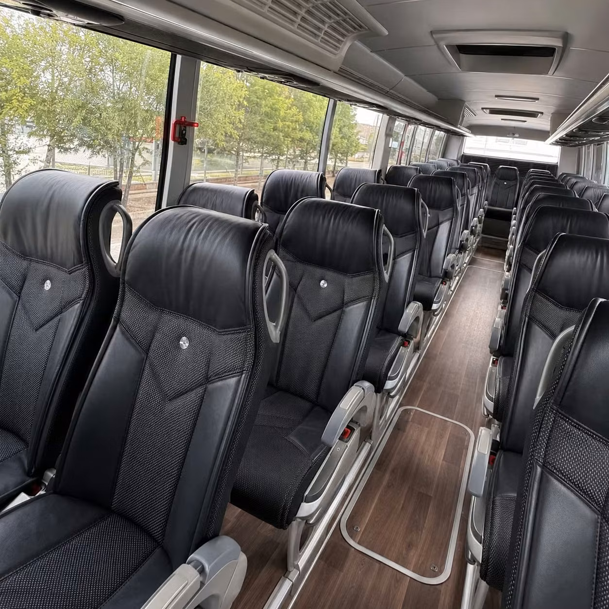 56 passenger charter bus inside